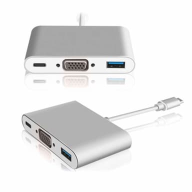 USB-C till VGA adapter med USB 3.0 PD och USB-C