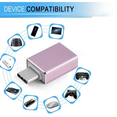 Adapter USB-C (hane) till USB 3.0 (hona) Rosa