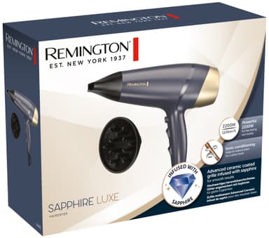 Remington Sapphire Luxe hårtork D5805 (blå, guld)