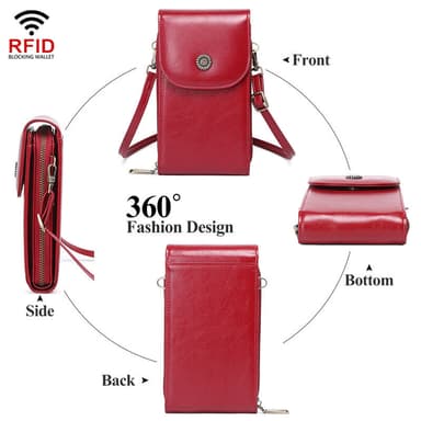 RFID crossbody-väska telefonväska handväska Svart