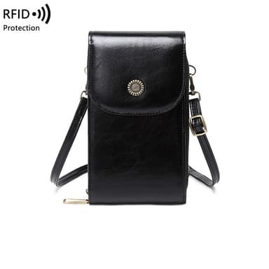 RFID crossbody-väska telefonväska handväska Svart