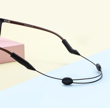 Glasögonsnodd sportband justerbar Anti-Slip Svart 35 cm