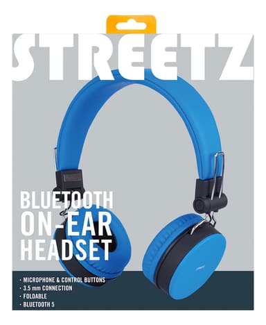 BT200 Foldable on-ear BT headset, 3.5 mm, blue