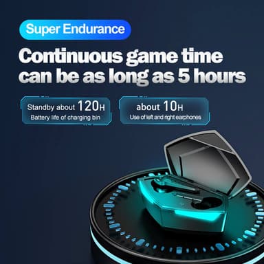 Trådlösa gaminghörlurar Bluetooth 5.1 Svart