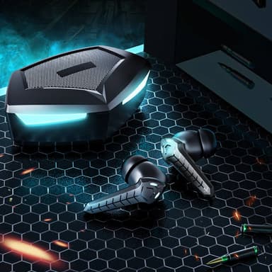 Trådlösa gaminghörlurar Bluetooth 5.1 Svart