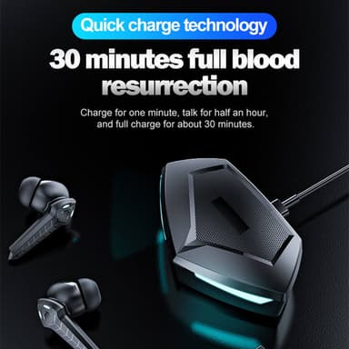 Trådlösa gaminghörlurar Bluetooth 5.1 Svart