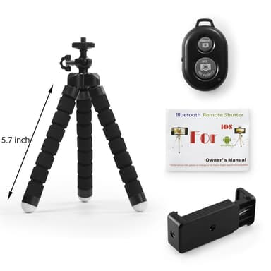 Tripod - trebenstativ med fjärr för mobil och kamera