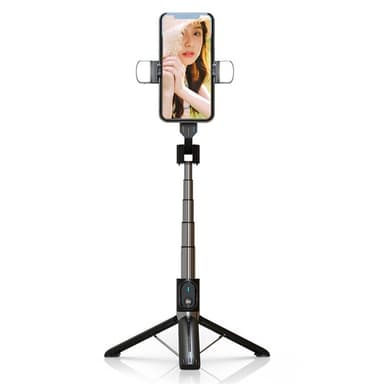Tripod selfiestick utdragbart mobilstativ med trådlös Bluetooth-fjärrk