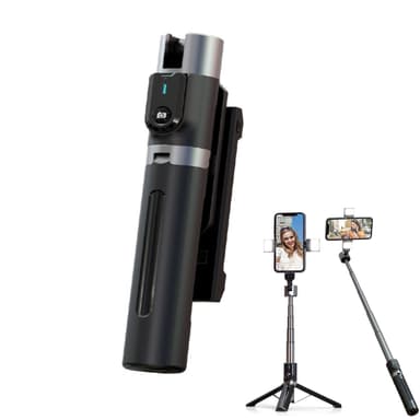 Tripod selfiestick utdragbart mobilstativ med trådlös Bluetooth-fjärrk