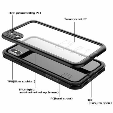 iPhone XS Max vattentätt fodral/skal Svart