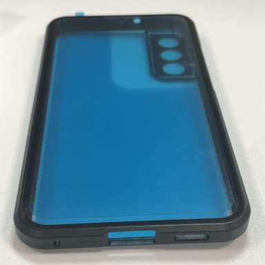 Magnetisk dubbelsidig telefonfodral i härdat glas Svart Samsung Galaxy