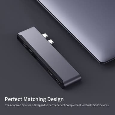 USB-C dockningsstation 2 USB, 4K HDMI, USB-C PD, SD/TF kort