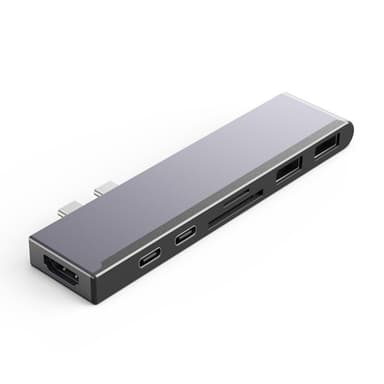 USB-C dockningsstation 2 USB, 4K HDMI, USB-C PD, SD/TF kort