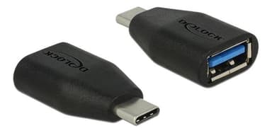 Delock SuperSpeed adapter USB-C hane till USB-A hona, 10 Gbps, svart