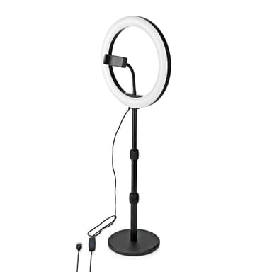 Nedis Ringljus | 10 inch | 120 LED's | 2700 - 6700 K | Skrivbord | Svart