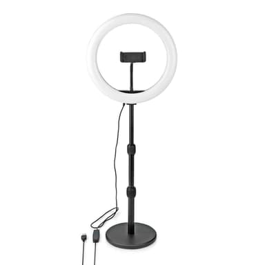 Nedis Ringljus | 10 inch | 120 LED's | 2700 - 6700 K | Skrivbord | Svart