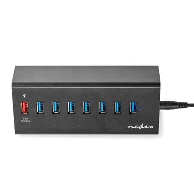 USB-hubb | 8 portar | USB 3.0 | QC3.0 | 5 Gbit/s