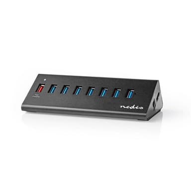 USB-hubb | 8 portar | USB 3.0 | QC3.0 | 5 Gbit/s