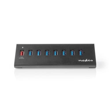 USB-hubb | 8 portar | USB 3.0 | QC3.0 | 5 Gbit/s