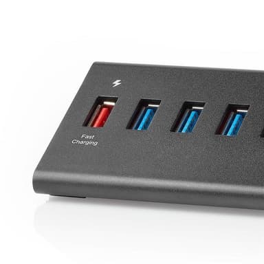 USB-hubb | 8 portar | USB 3.0 | QC3.0 | 5 Gbit/s