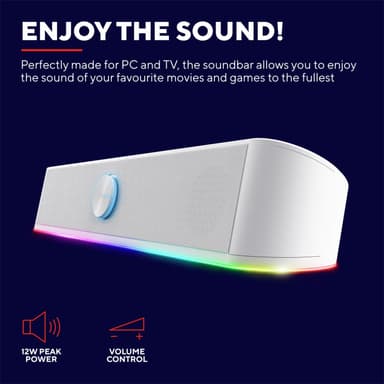 Trust GXT 619W Thorne RGB Soundbar Vit