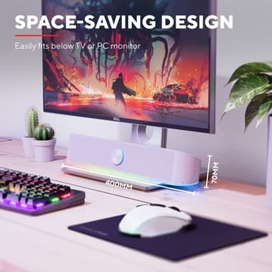 Trust GXT 619W Thorne RGB Soundbar Vit
