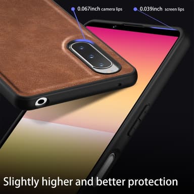 SKALO Sony Xperia 10 V PU-Läder Hybrid Skal - Brun