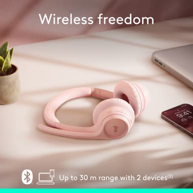 Logitech Zone 300 trådlöst headset (rosa)
