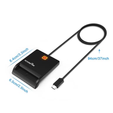 NÖRDIC USB-C Smartkort- och SIMkortläsare ISO7816 IDkort EMV Creditkort