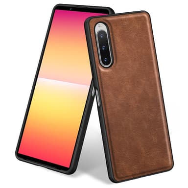 SKALO Sony Xperia 10 V PU-Läder Hybrid Skal - Brun