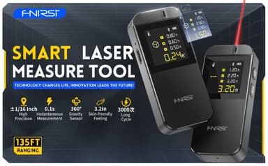 FNIRSI IR40 Laser Rangefinder, avståndsmätare för längd, area, volym, pythagoras