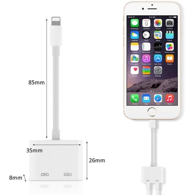 NÖRDIC Lightning adapter 1 till 2x Lightning Elgiganten