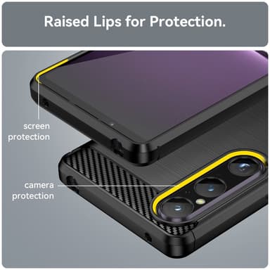 SKALO Sony Xperia 1 V Armor Carbon Stöttåligt TPU-skal - Svart