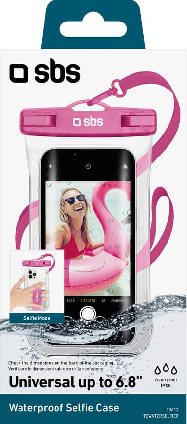 SBS 6,8" universellt vattentätt fodral (rosa)
