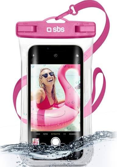 SBS 6,8" universellt vattentätt fodral (rosa)