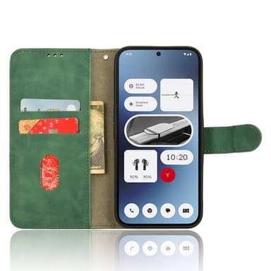 SKALO Nothing Phone (2a) Matt PU-Läder Plånboksfodral - Grön