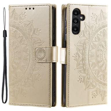 SKALO Samsung A55 5G Mandala Plånboksfodral - Guld
