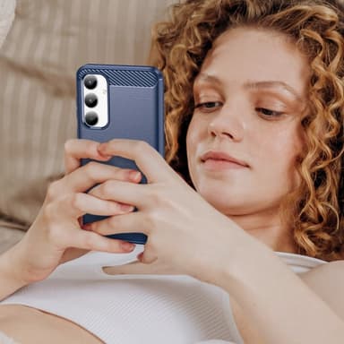 SKALO Samsung A35 5G Armor Carbon Stöttåligt TPU-skal - Blå