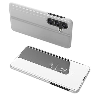 SKALO Samsung A35 5G Clear View Spegel fodral - Silver