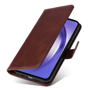 SKALO Samsung A55 5G PU-Läder Plånboksfodral - Brun