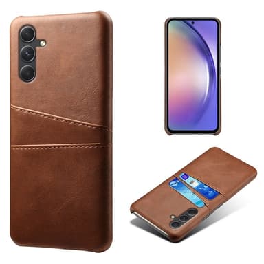SKALO Samsung A55 5G PU Läder Skal med Korthållare/Plånbok - Brun