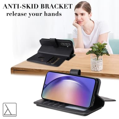 SKALO Samsung A55 5G 10-FACK Plånboksfodral - Svart