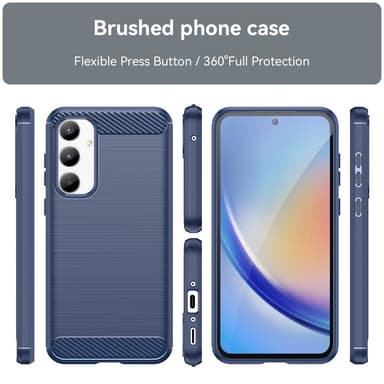 SKALO Samsung A35 5G Armor Carbon Stöttåligt TPU-skal - Blå