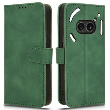 SKALO Nothing Phone (2a) Matt PU-Läder Plånboksfodral - Grön
