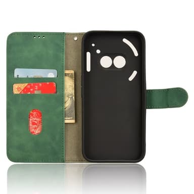 SKALO Nothing Phone (2a) Matt PU-Läder Plånboksfodral - Grön