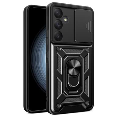 SKALO Samsung A55 5G Armor Hybrid Metallring Kameraslider - Svart