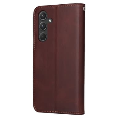 SKALO Samsung A55 5G PU-Läder Plånboksfodral - Brun