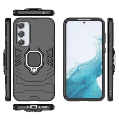 SKALO Samsung A35 5G Armor Hybrid Metallring skal - Svart