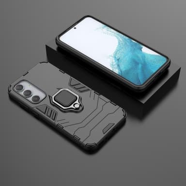 SKALO Samsung A35 5G Armor Hybrid Metallring skal - Svart