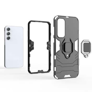 SKALO Samsung A35 5G Armor Hybrid Metallring skal - Svart